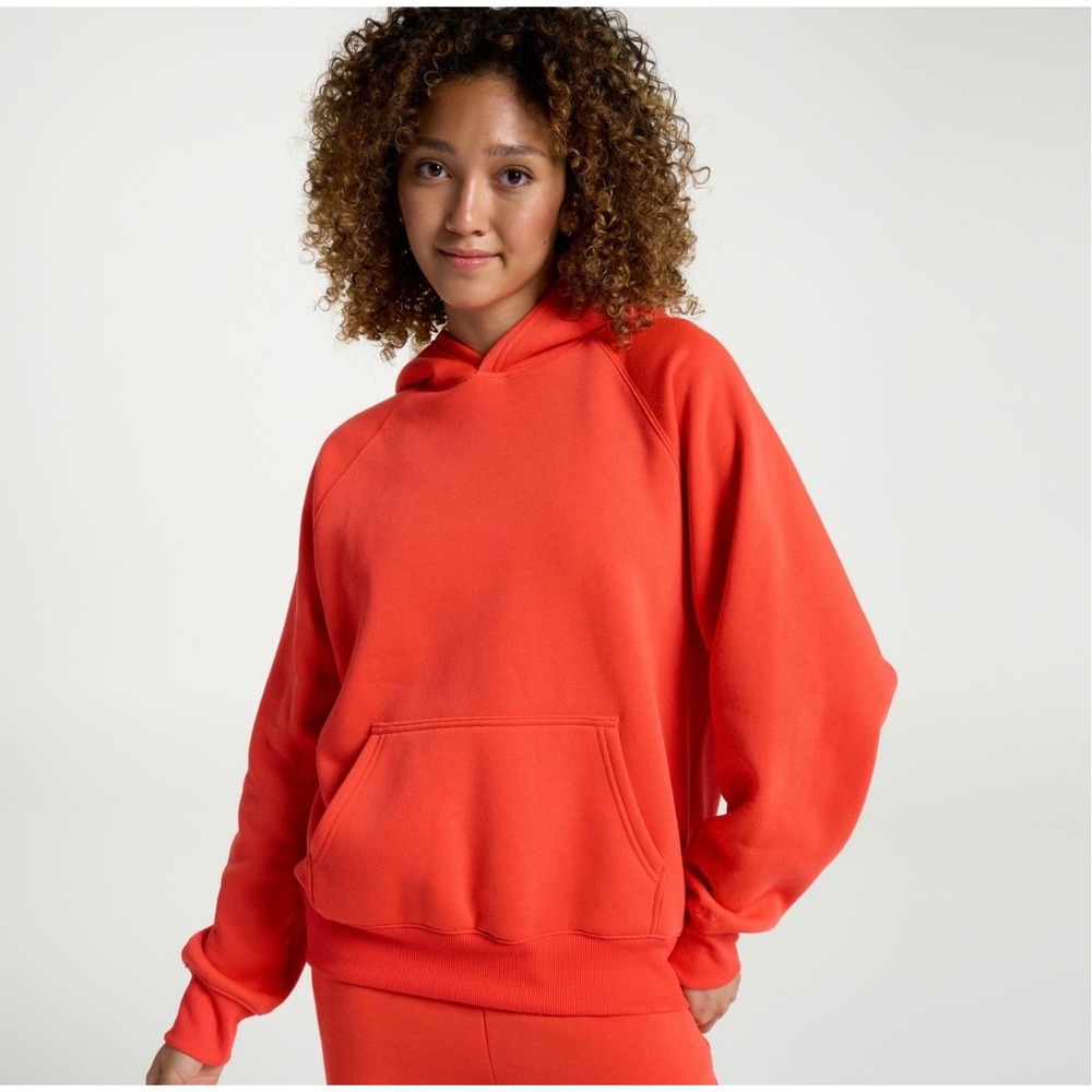 DSG Womens Red Fleece Pullover Hoodie Sweatshirt Medium